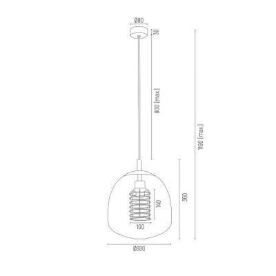 Argon Glen lampa wisząca 1x15W przydymiony 4677