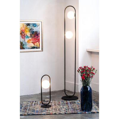 Argon Rovetto lampa stołowa 1x6W opal mat/czarny/mosiądz 4992