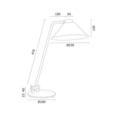 Argon Gabian lampa biurkowa 1x15W czarny 4998