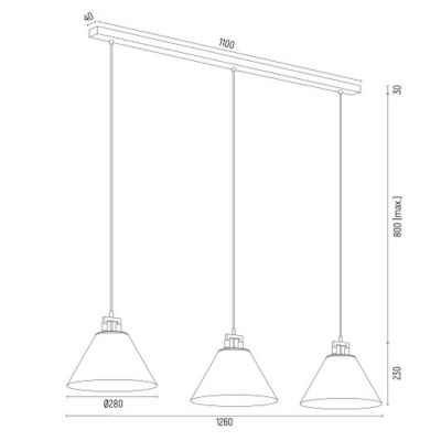 Argon Orte lampa wisząca 3x15W szałwia/mosiądz 6177