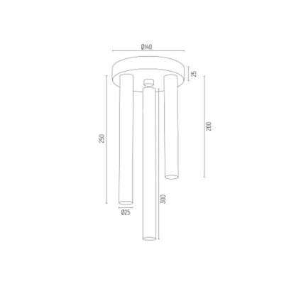 Argon Sandrino Plus lampa podsufitowa 3x6W mosiądz 6197