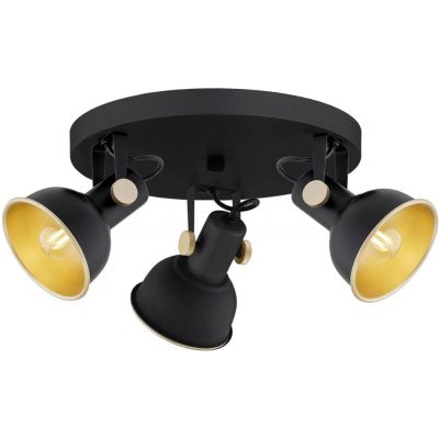 Argon Lenora lampa podsufitowa 3x7W czarny/złoty 6241