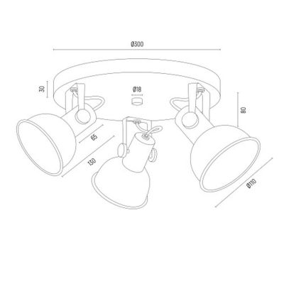 Argon Lenora lampa podsufitowa 3x7W czarny/złoty 6241