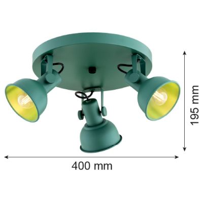 Argon Lenora lampa podsufitowa 3x7W zielony 6265