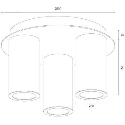 Argon Hampton lampa podsufitowa 3x7 W mosiądz 6304