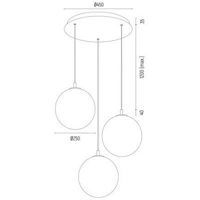 Argon Paloma lampa wisząca 3x15 W biała 6306