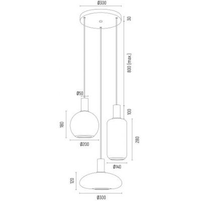 Argon Sagunto Plus lampa wisząca 3x15 W biała 6323