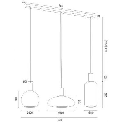 Argon Sagunto Plus lampa wisząca 3x15 W biała 6324