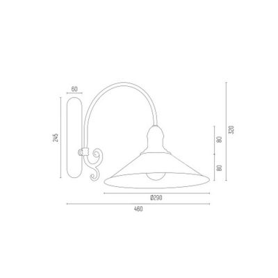 Argon Erba kinkiet 1x15W czarny 633