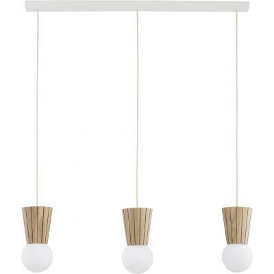 Argon Volante lampa wisząca 3x6 W drewno-opal 6357
