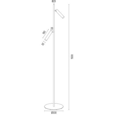Argon Torre lampa stojąca 2x6W czarny/mosiądz 7083