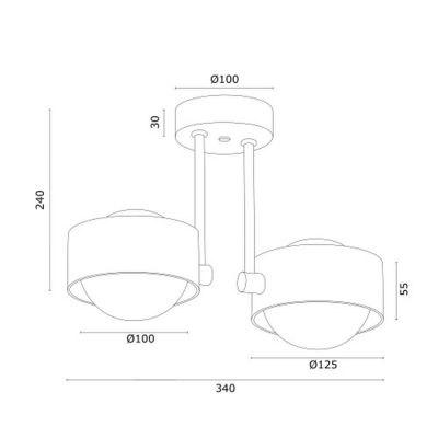 Argon Massimo Plus lampa podsufitowa 2x6W opal mat/biały 7088