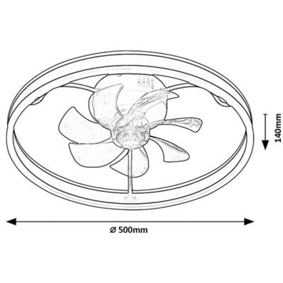 Rabalux Fanfy plafon 1x40 W z wentylatorem biały-czarny 71336