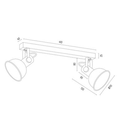 Argon Lenora lampa podsufitowa 2x7W czarny/złoty 7142