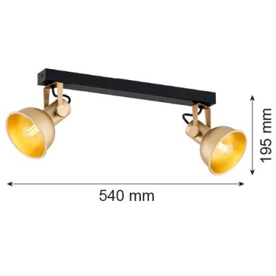 Argon Lenora lampa podsufitowa 2x7W złoty/czarny 7144