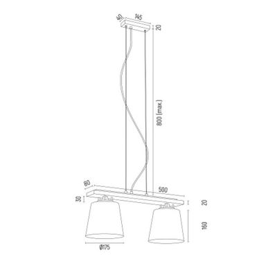 Argon Arden lampa wisząca 2x15W opal mat/złoty 7151