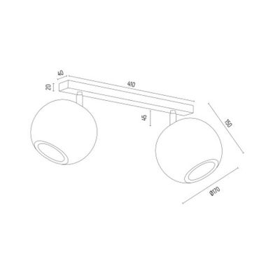 Argon Parula lampa podsufitowa 2x7W jasny brąz/beż 7163