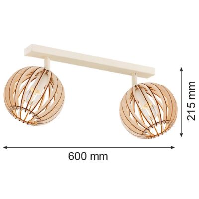 Argon Parula lampa podsufitowa 2x7W jasny brąz/beż 7163