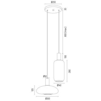 Argon Sagunto Plus lampa wisząca 2x15 W biała 7214