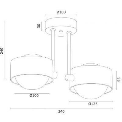Argon Massimo Plus lampa podsufitowa 2x6 W biała 7215