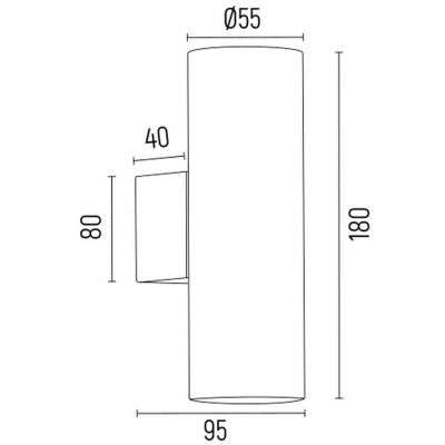 Argon Mitos Plus kinkiet 2x5 W tytan 7231