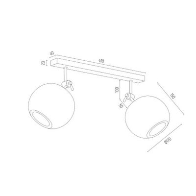 Argon Portoryko lampa podsufitowa 2x7W jasny brąz 771