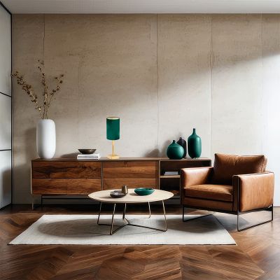 Argon Abruzzo lampa stołowa 1x7 W mosiądz-zielona 8108