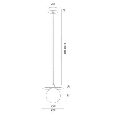 Argon Trevi lampa wisząca 1x6W opal mat/mosiądz/czarny mat 8240