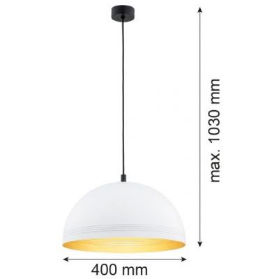 Argon Bonita lampa wisząca 1x15W biały/złoty 8241
