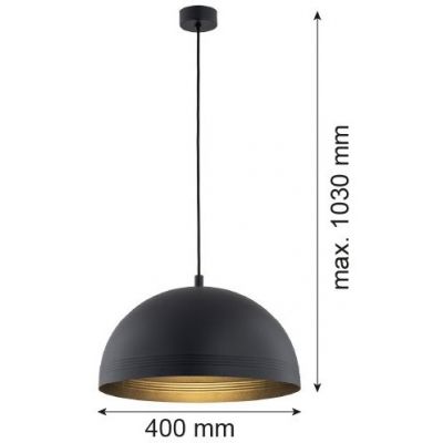 Argon Bonita lampa wisząca 1x15W czarny/złoty 8242