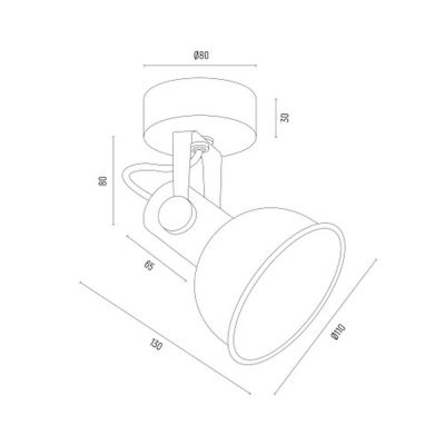 Argon Lenora kinkiet 1x7W czarny/złoty 8246