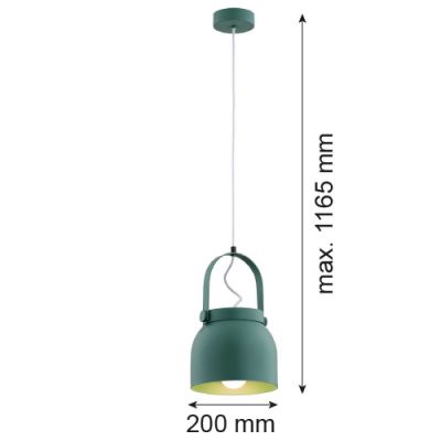 Argon Logan lampa wisząca 1x15W zielony 8283
