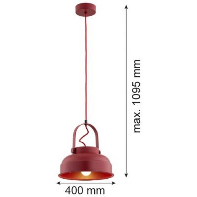 Argon Dakota lampa wisząca 1x15W czerwony 8286