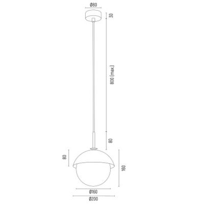 Argon Cappello lampa wisząca 1x15W opal mat/biały 8294