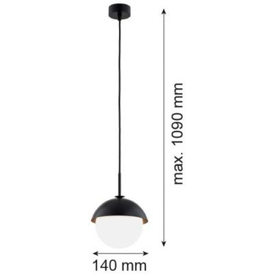 Argon Cappello lampa wisząca 1x15W opal mat/czarny 8295