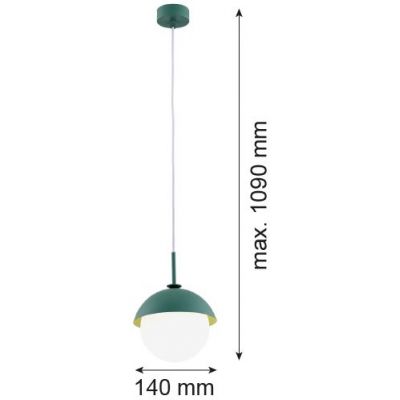 Argon Cappello lampa wisząca 1x15W opal mat/zielony 8297