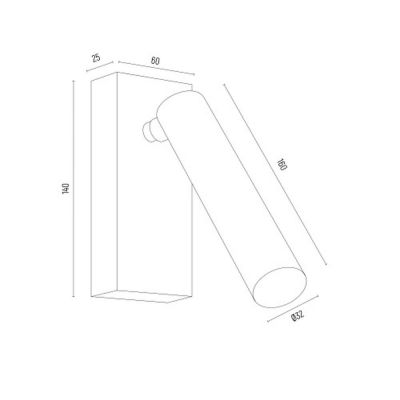 Argon Rio kinkiet 1x4,2 W czarny 8328