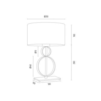 Argon Perseo lampa stołowa 1x15W biały/czarny/złoty 8373