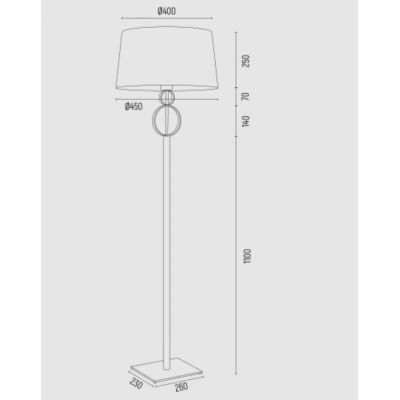 Argon Perseo lampa stojąca 1x15W biały/złoty 8374