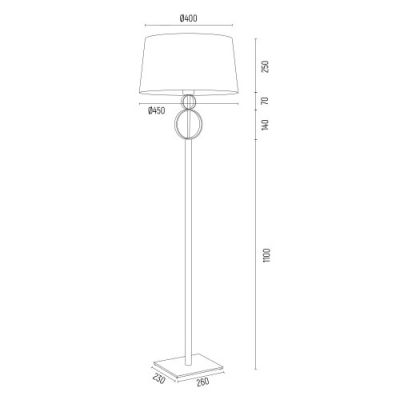 Argon Perseo lampa stojąca 1x15W biały/złoty 8374