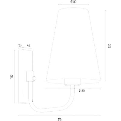 Argon Safiano kinkiet 1x15W biały/czarny 8376