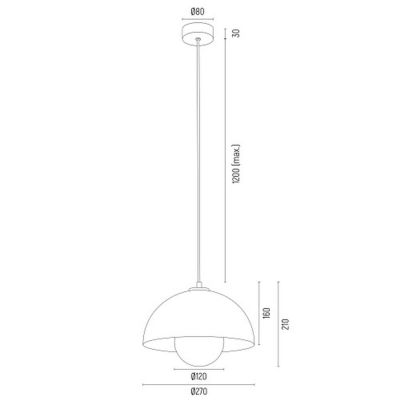 Argon Piava lampa wisząca 1x7W biały/brązowy 8443