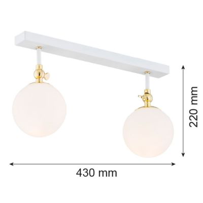 Argon Latina kinkiet 2x7W biały/mosiądz 845