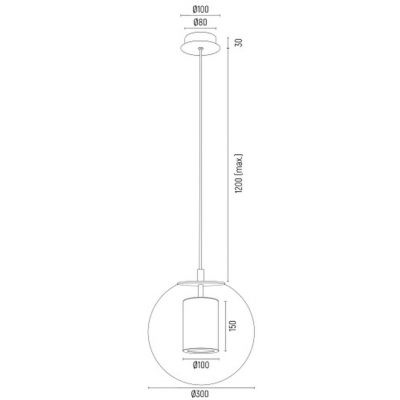 Argon Hampton lampa wisząca 1x15 W mosiądz-przezroczysta 8626