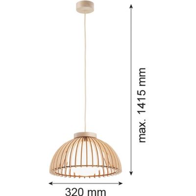 Argon Tre lampa wisząca 1x15 W drewno-opal 8634