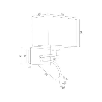 Argon Hilary kinkiet 1x15W/1x3W LED chrom/biały 867