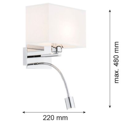 Argon Hilary kinkiet 1x15W/1x3W LED chrom/biały 867