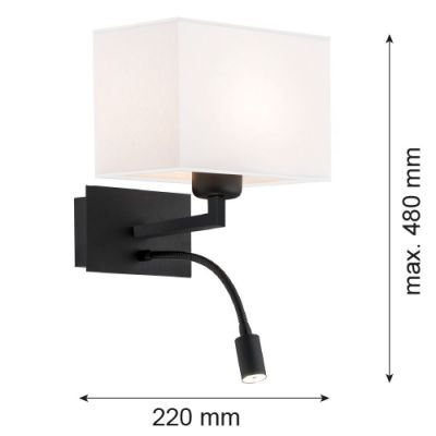 Argon Hilary kinkiet 1x15W/1x3W LED chrom/biały 868