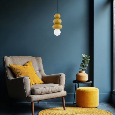 Argon Orlando Plus lampa wisząca 1x6 W opal-żółta 8787