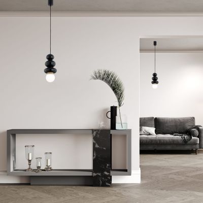 Argon Orlando Plus lampa wisząca 1x6 W czarna-opal 8788